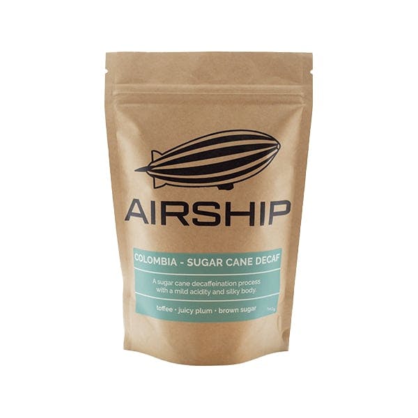Airship, Decaf Colombia coffee bag