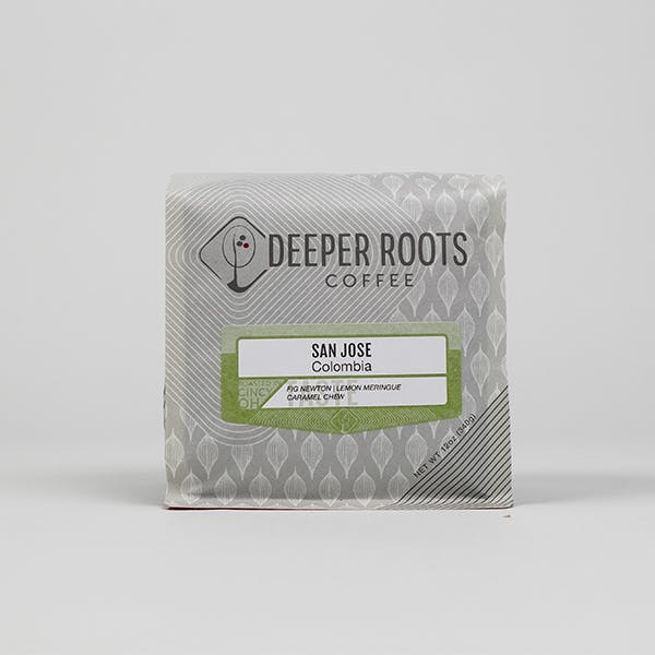 Deeper Roots, Colombia San Jose coffee bag