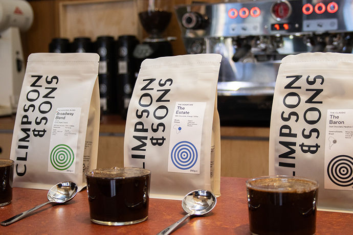Four Climpson & Sons coffee bags.