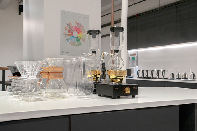 Coffee Project NY brewing equipment in a lab.