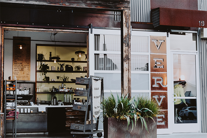 Verve cafe location photographed from outside.