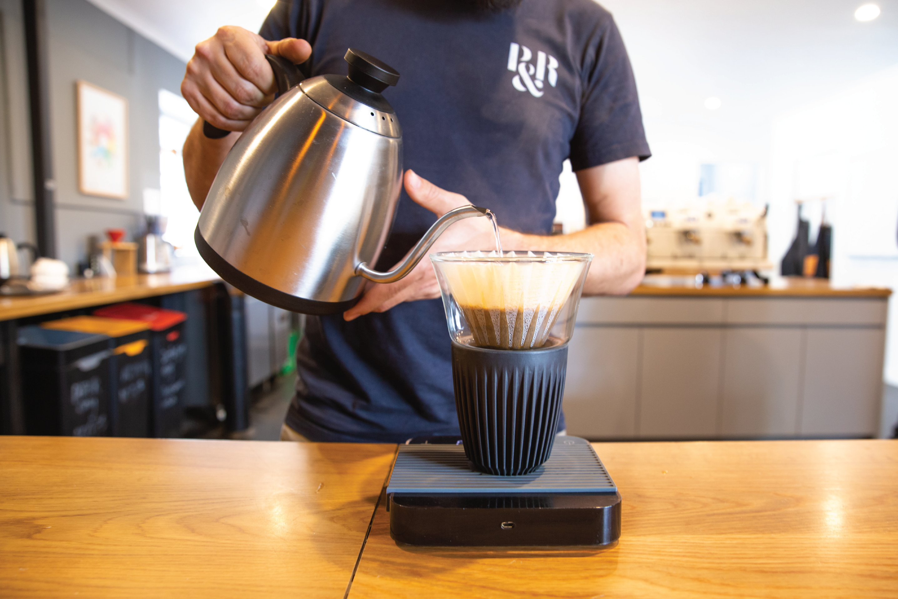 Espresso Coming Out of Portafilter