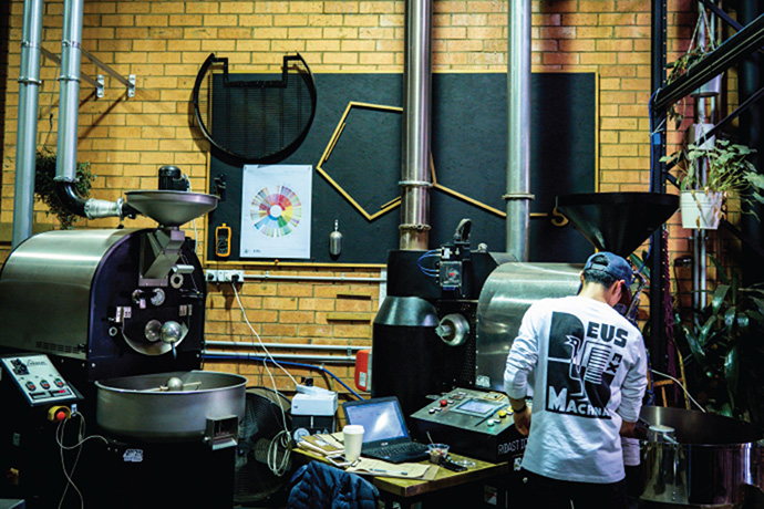 Roastville roastery operations shot.